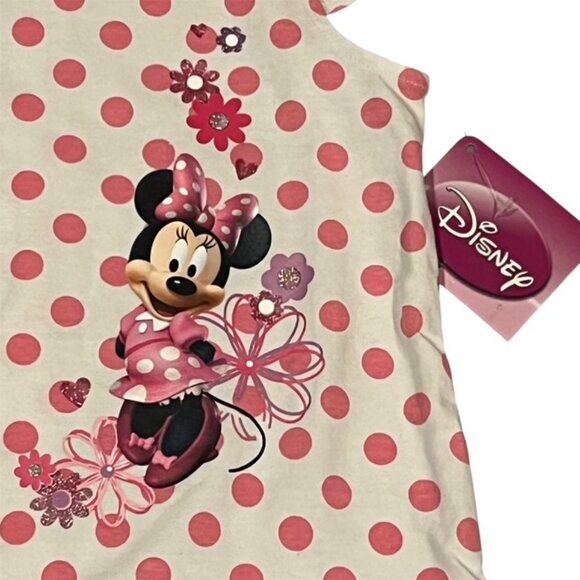 DISNEY Minnie Mouse Pink Polka Dot Dress Size 24M NWT - Picture 3 of 14
